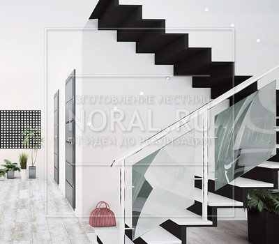 черно-белая лестница в современном стиле 